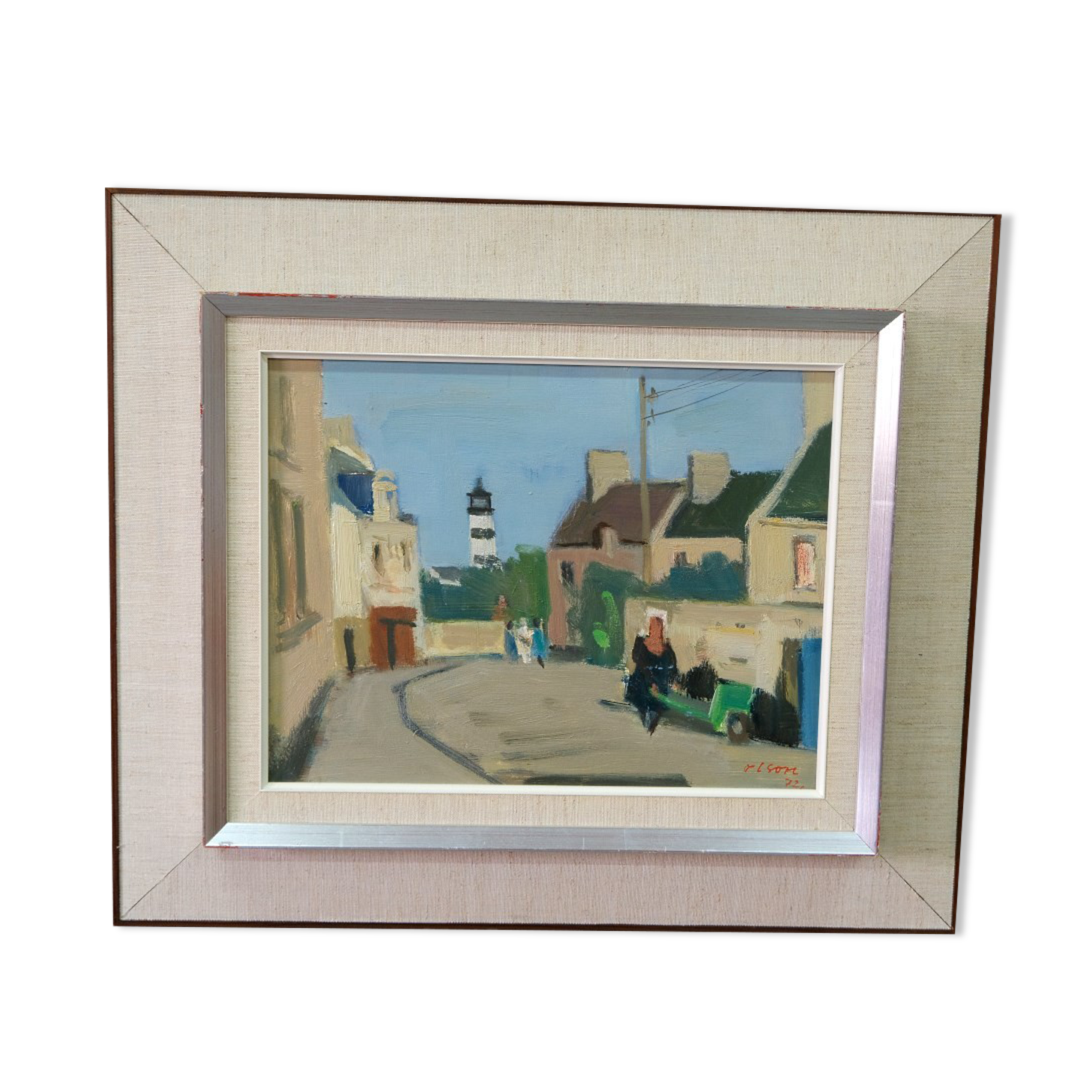 Ove Olson ( 1903-1975 ), Swedish Modern Painting, 1972, Oil on Cardboard