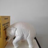 Book endpiece "elephants" in white ceramic