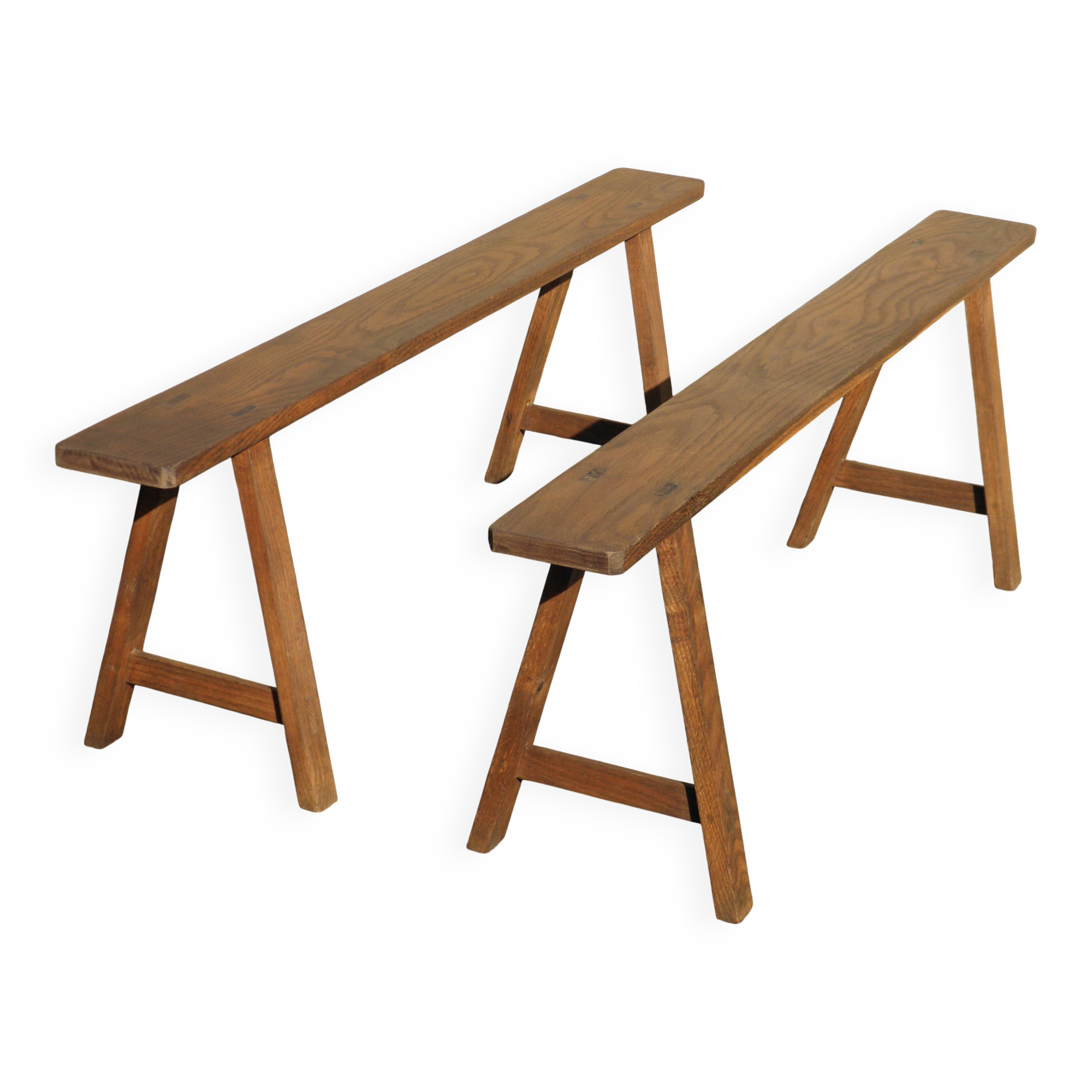 Paire de bancs de ferme 150 cm
