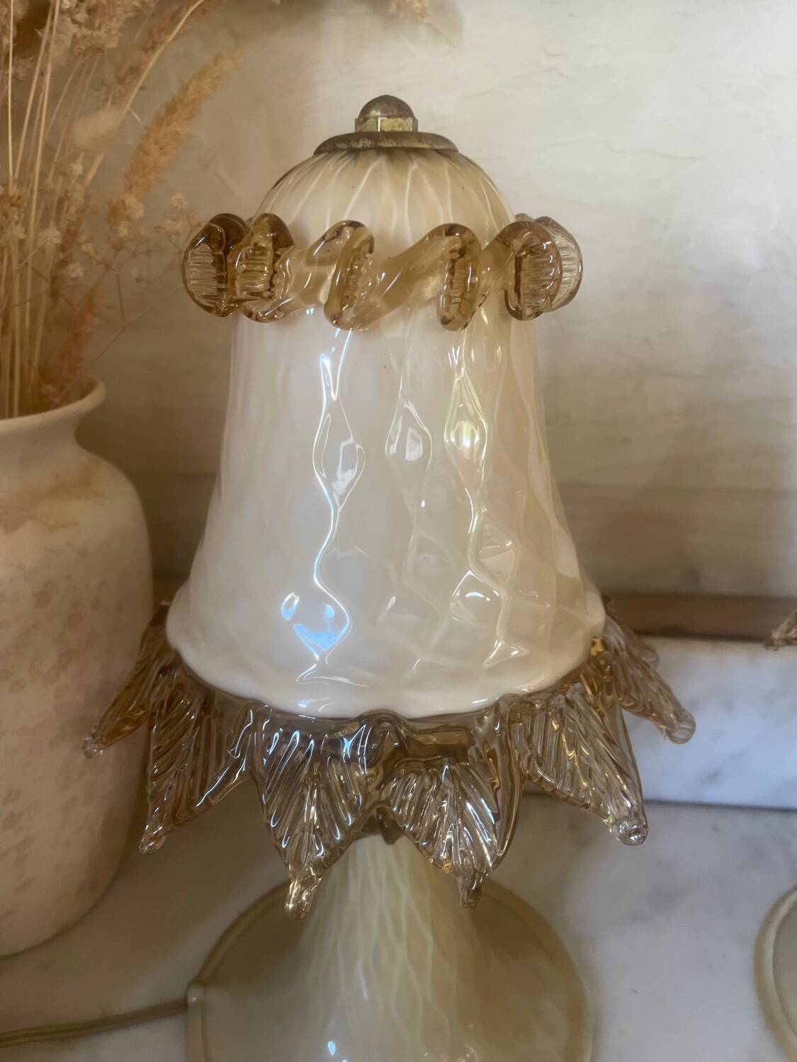 Paire de lampes de chevet en verre de Murano