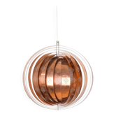 Lampe pendentif vintage en forme de lune par Werner Schou, design scandinave en cuivre, milieu.