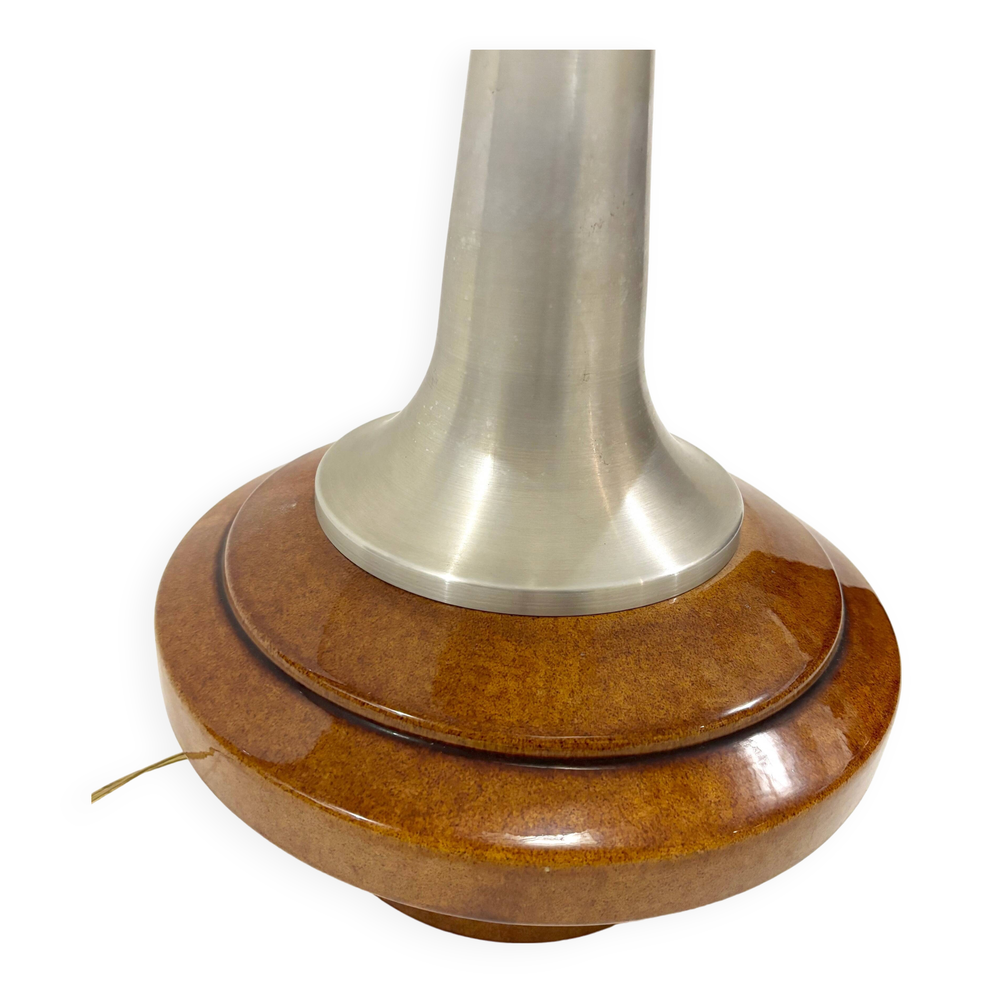 70s floor lamp in ceramic and chrome metal