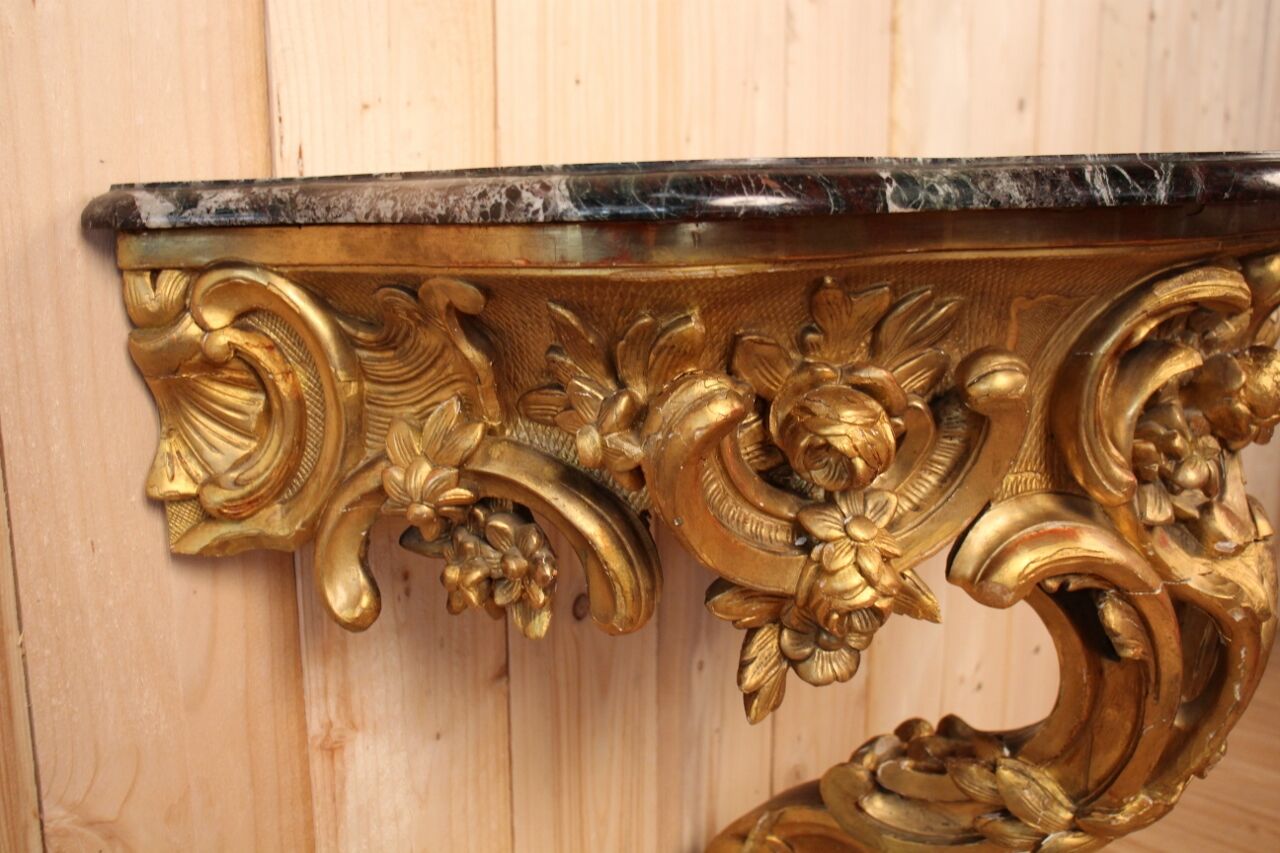 19th century golden wood console