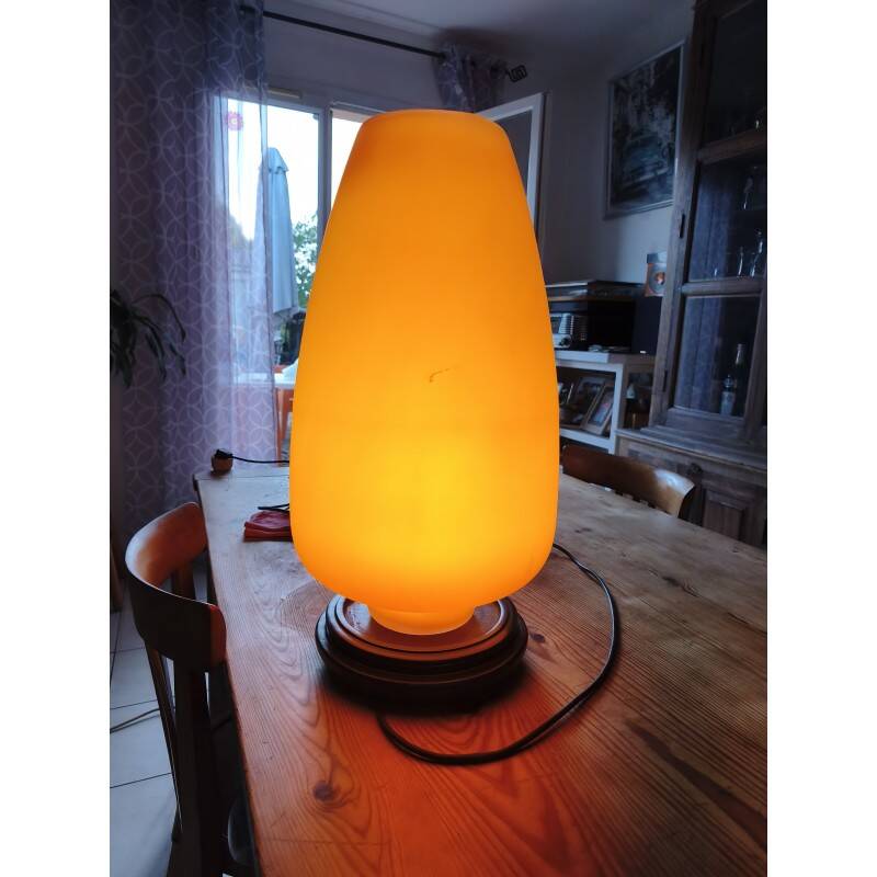 Lampe opaline saumon année 60