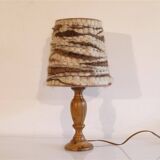 Vintage olive wood lamp 1960
