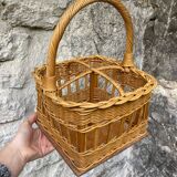 Vintage rattan bottle holder