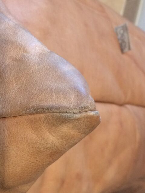 Togo pouffe by Michel Ducaroy for Ligne Roset natural leather