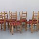 Vintage danish brutalist ladder back oak dining chairs