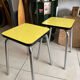 Set of 2 vintage yellow Formica stools