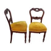 Mahogany and velvet chairs early twentieth century