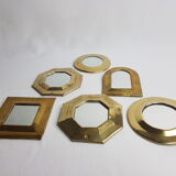Ensemble de 6 petits miroirs marocains en laiton