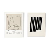 Pair of giclee prints. Abstract wall art set of two, A3