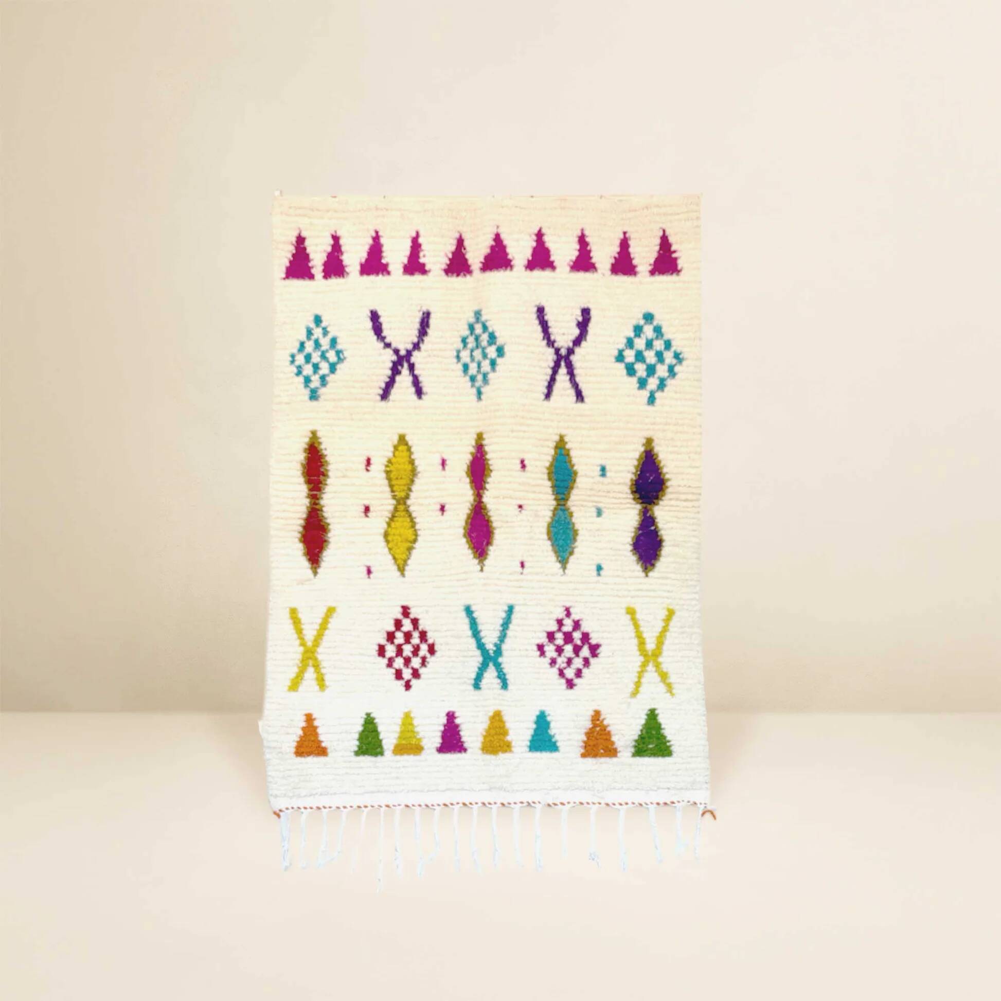 Beni Ouarain Berber Rug • Colorful Geometric Patterns