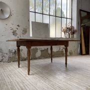 Table de ferme noyer plateau pivotable à allonges