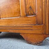 /Art Deco wardrobe with mirror in carved solid oak from the 20s/30s