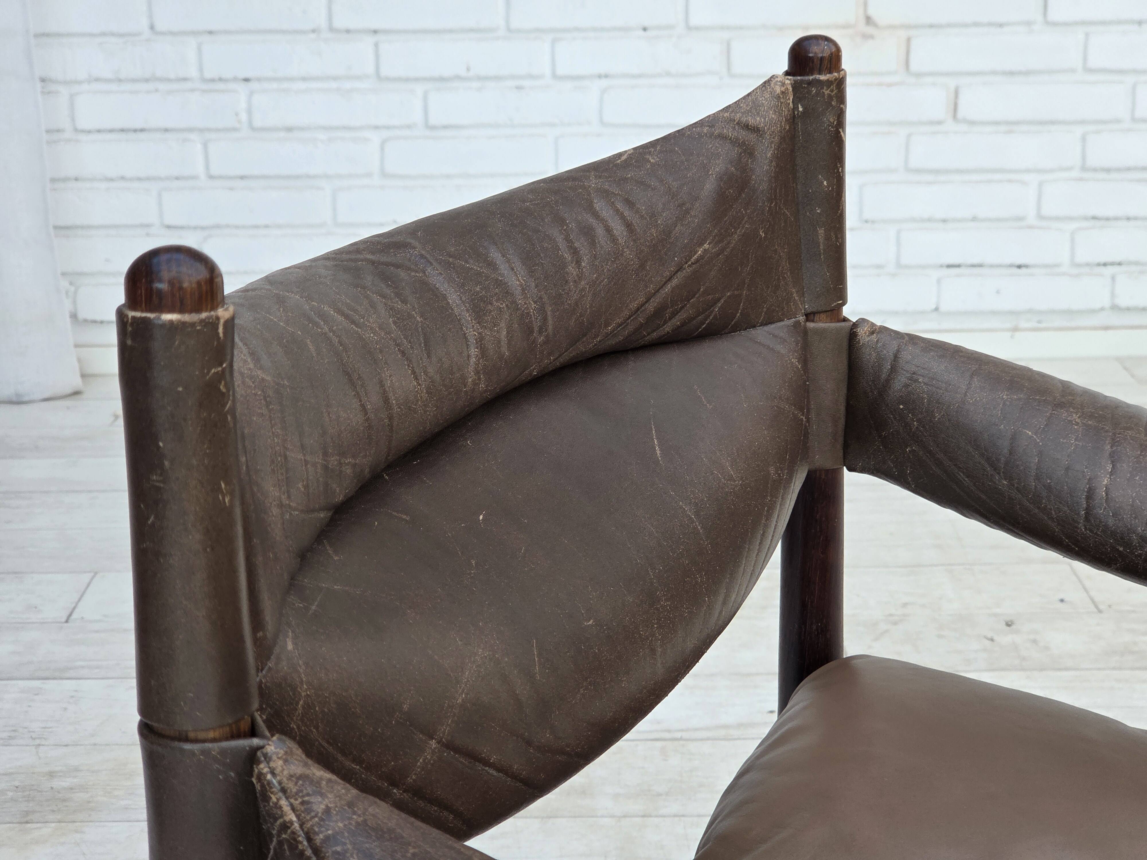 Années 1970, design danois par Kristian Vedel, fauteuil modèle "Modus".