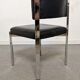 Série de 4 chaises en cuir et acier chromé Roche Bobois des années 70