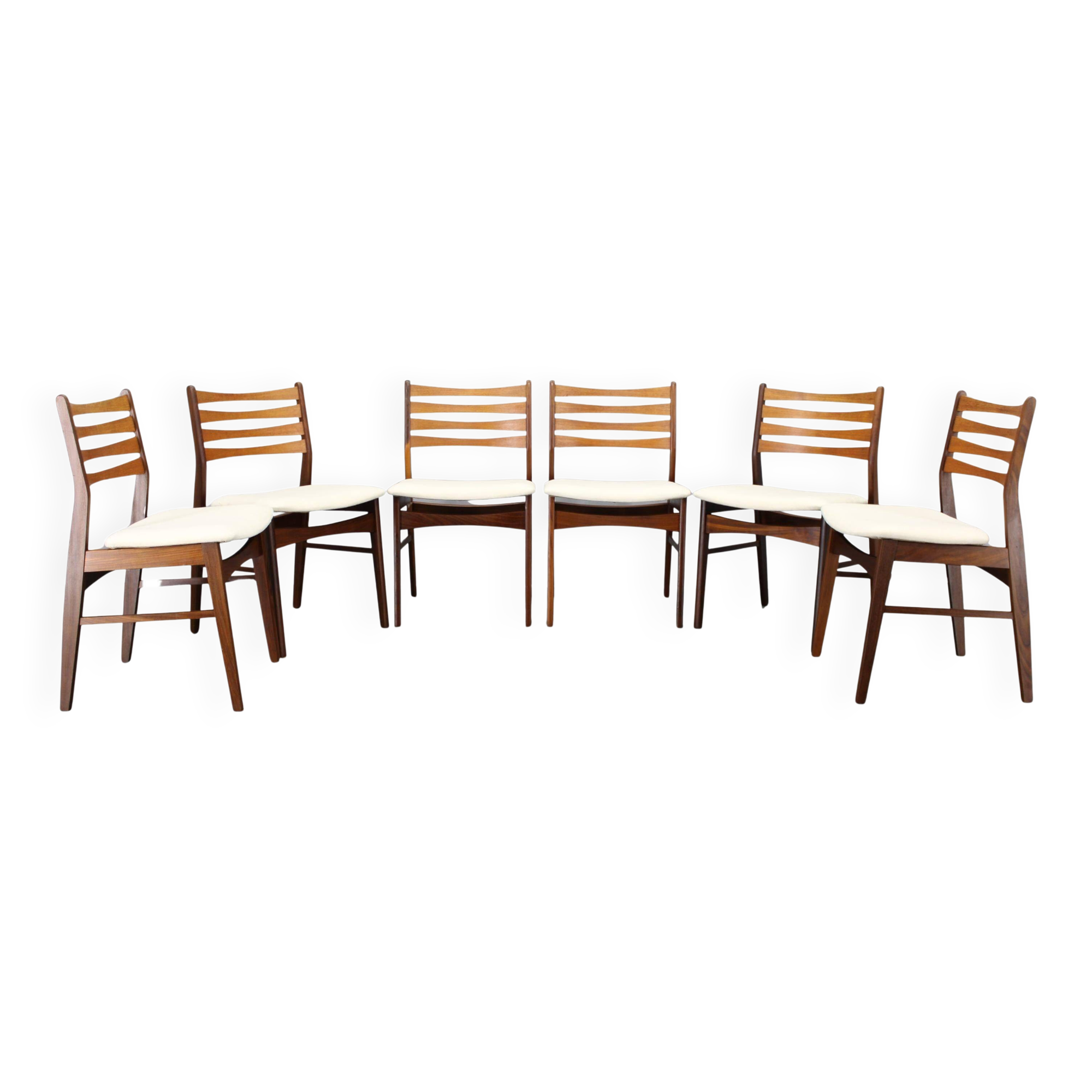 Set of six Danish mid-century teak dining chairs, Denmark, 1960s