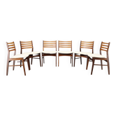 Set of six Danish mid-century teak dining chairs, Denmark, 1960s