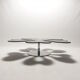 Mid century italian flower table chrome and glass, 1980s