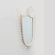 French White Lacquered Metal Mirror with Looped Wire Frame and Fan Crest, 1