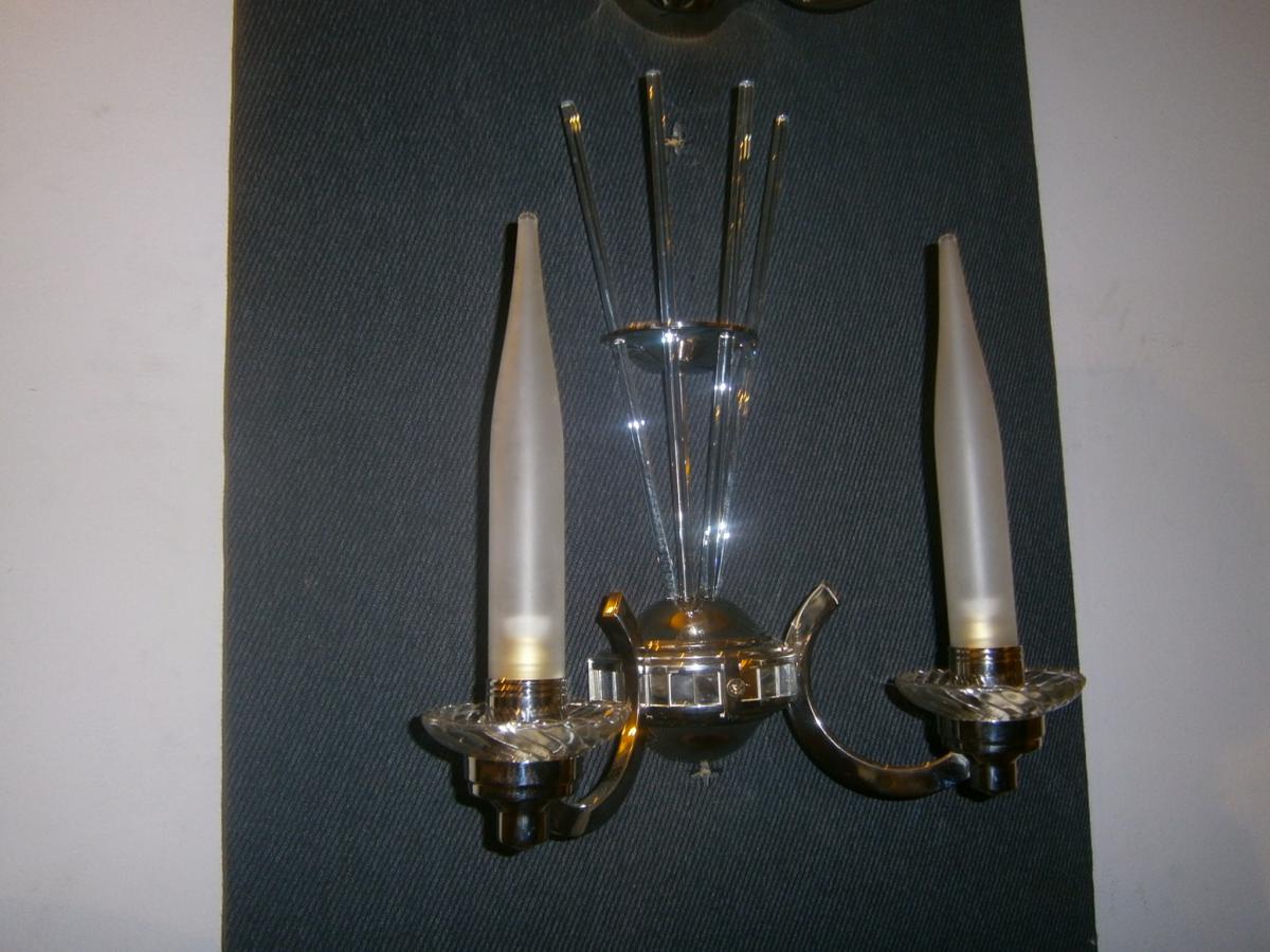 Art deco period, pair of wall sconces