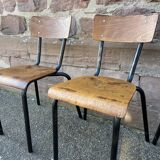 4 vintage 60s school chairs
