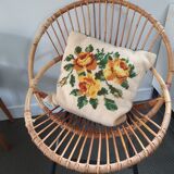Vintage wool canvas cushion