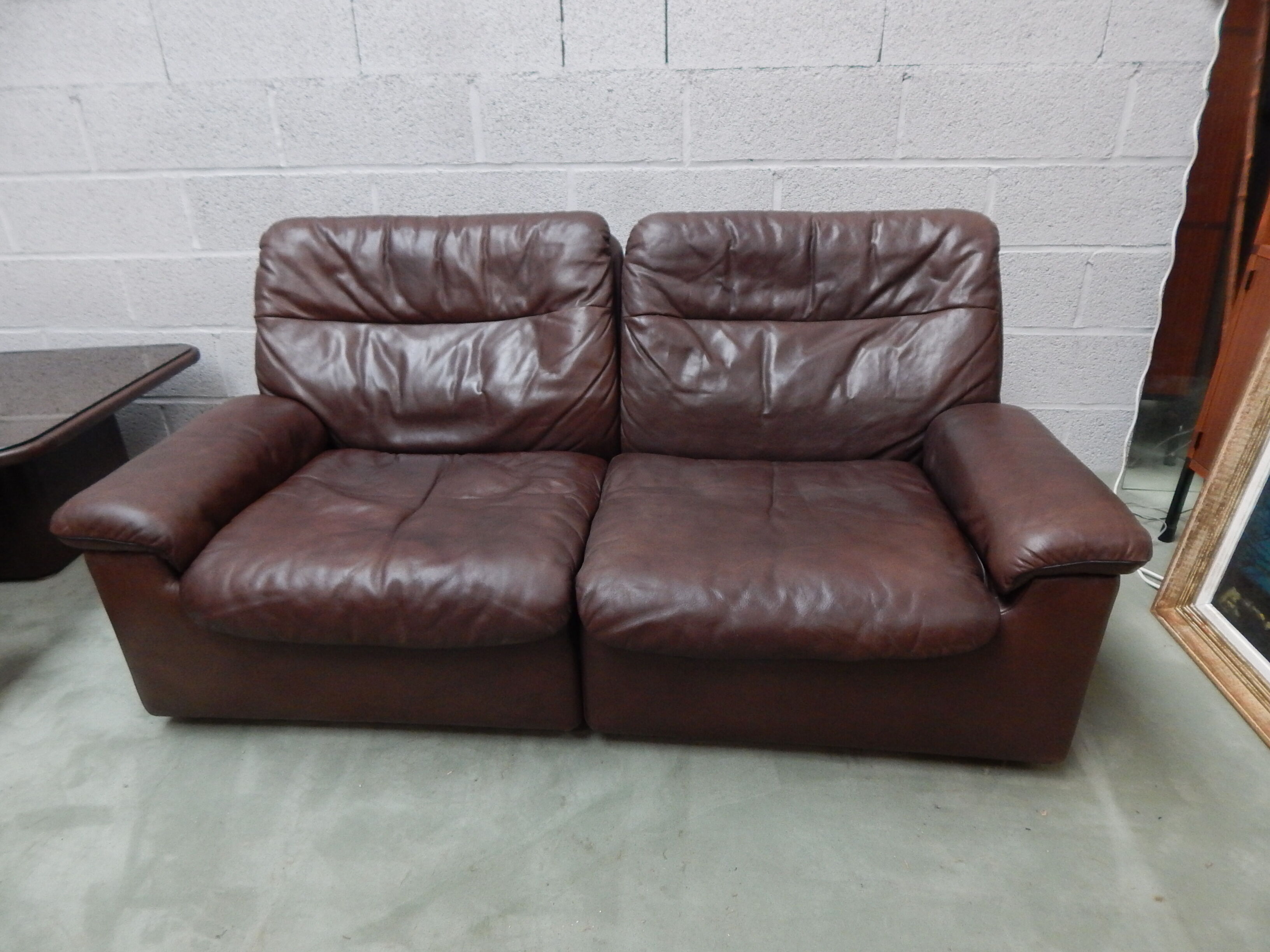 Leather sofa 2 places DS66 De Sede years 70/80
