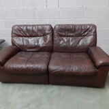 Leather sofa 2 places DS66 De Sede years 70/80