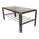 Magazine holder coffee table 1960s smoked glass, metal and brass Width 94.2 cm