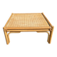Table basse carrée en bois et rotin, années 70