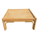 Table basse carrée en bois et rotin, années 70