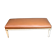 Lather bench and pedestal wood patina beige Louis XVI style
