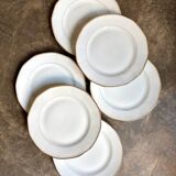 6 CBCie white and gold porcelain dinner plates