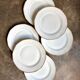 6 CBCie white and gold porcelain dinner plates
