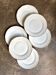 6 assiettes plates CBCie en porcelaine blanche et dorée