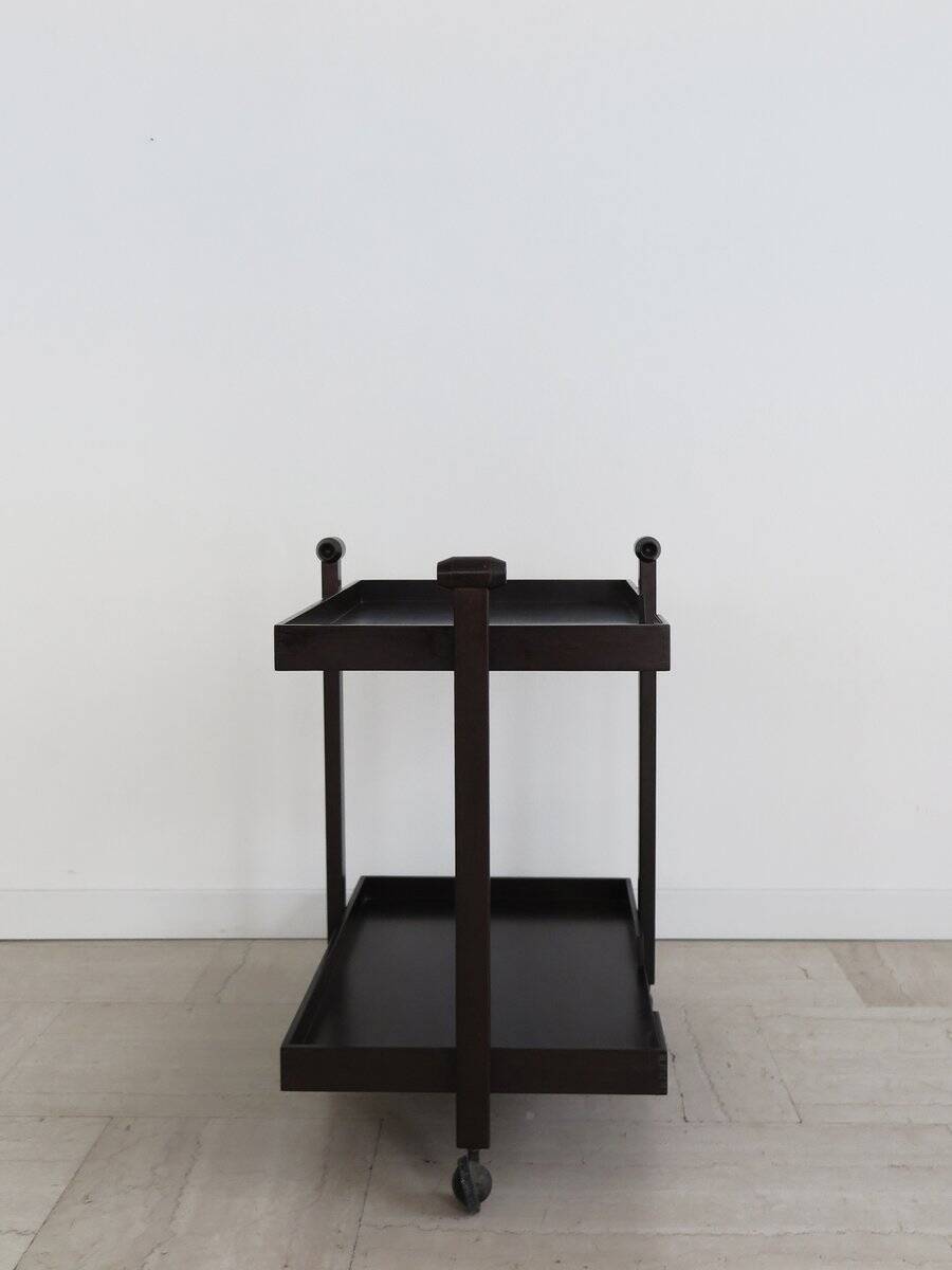Dark Wood Bar Trolley by Franco Albini for Poggi Pavia, 1970s