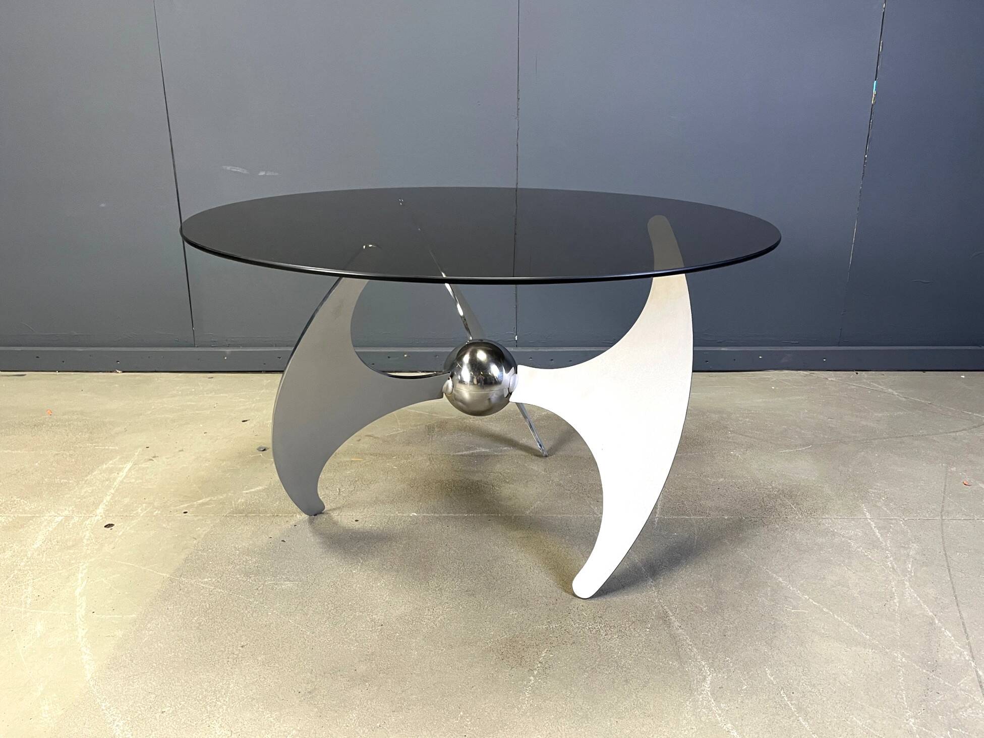Table basse ou de salle à manger réglable « Helix » de Luciano Campanini, années 1970