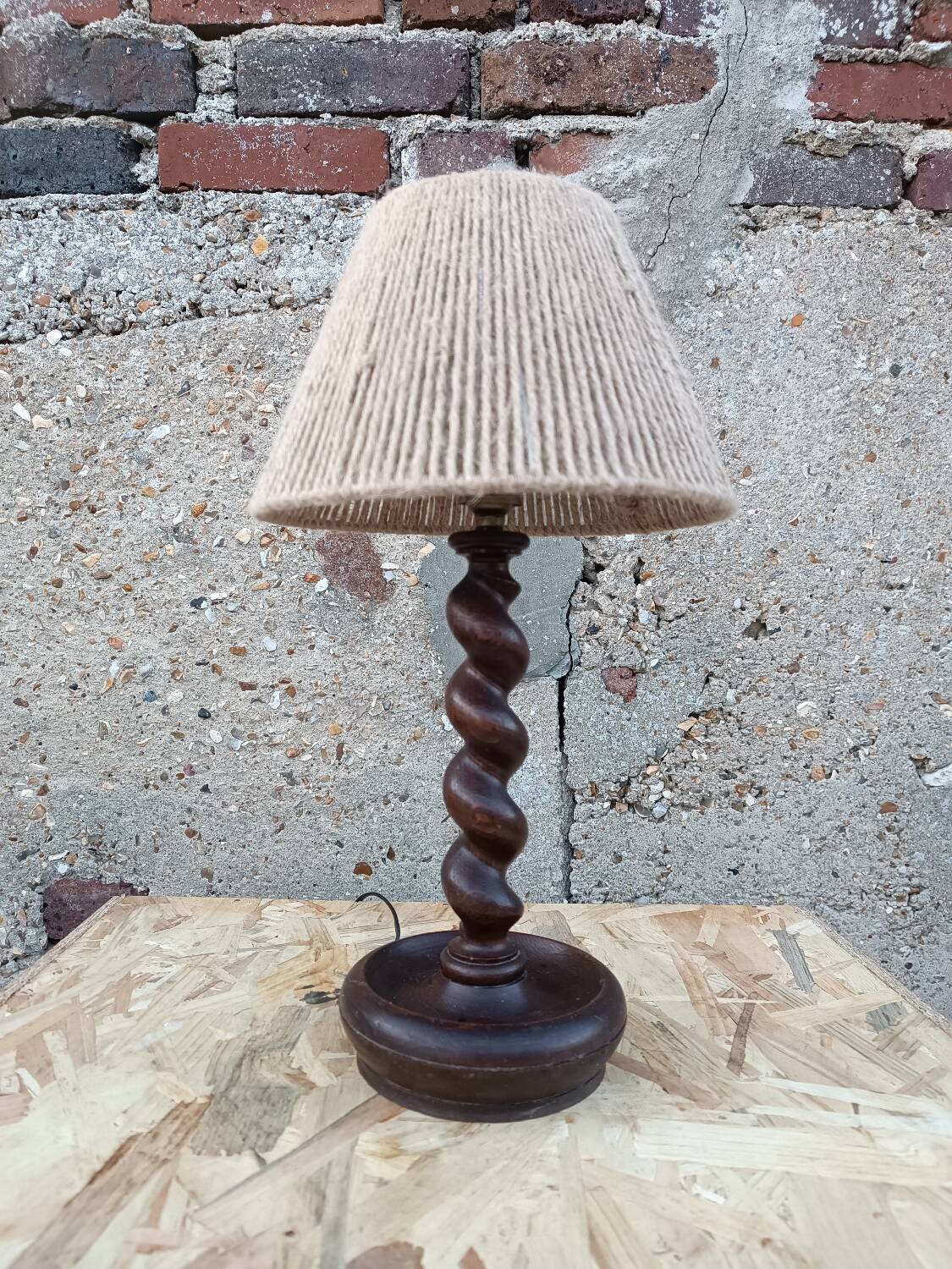 Turned wooden lamp 1950