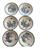 6 antique dessert plates, ironstone Gien Chardons