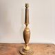 Ancien Pied Lampe Balustre Cuir Marron Gainé Dorure au Fer Année 50 70