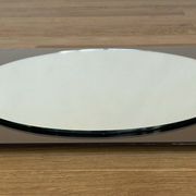 Mirror 1970 in glass smoked modernist square shape