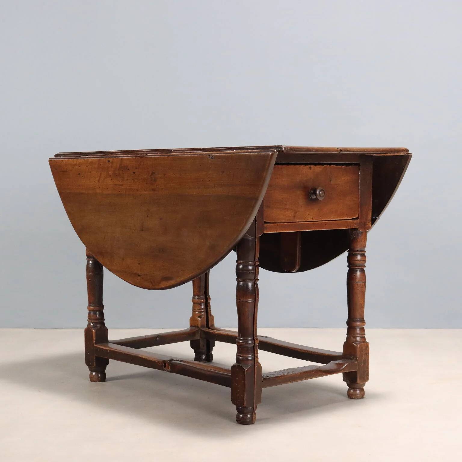 Antique walnut and poplar table, Italy, 18th century.