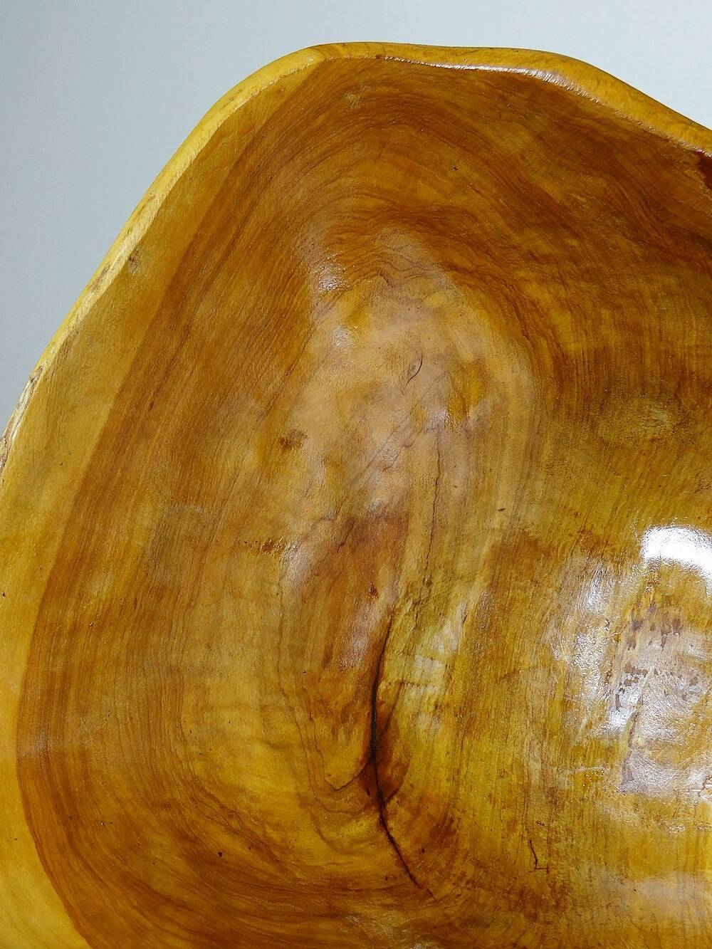 Large olive wood bowl Riviera brutalist craftsmanship circa 1950