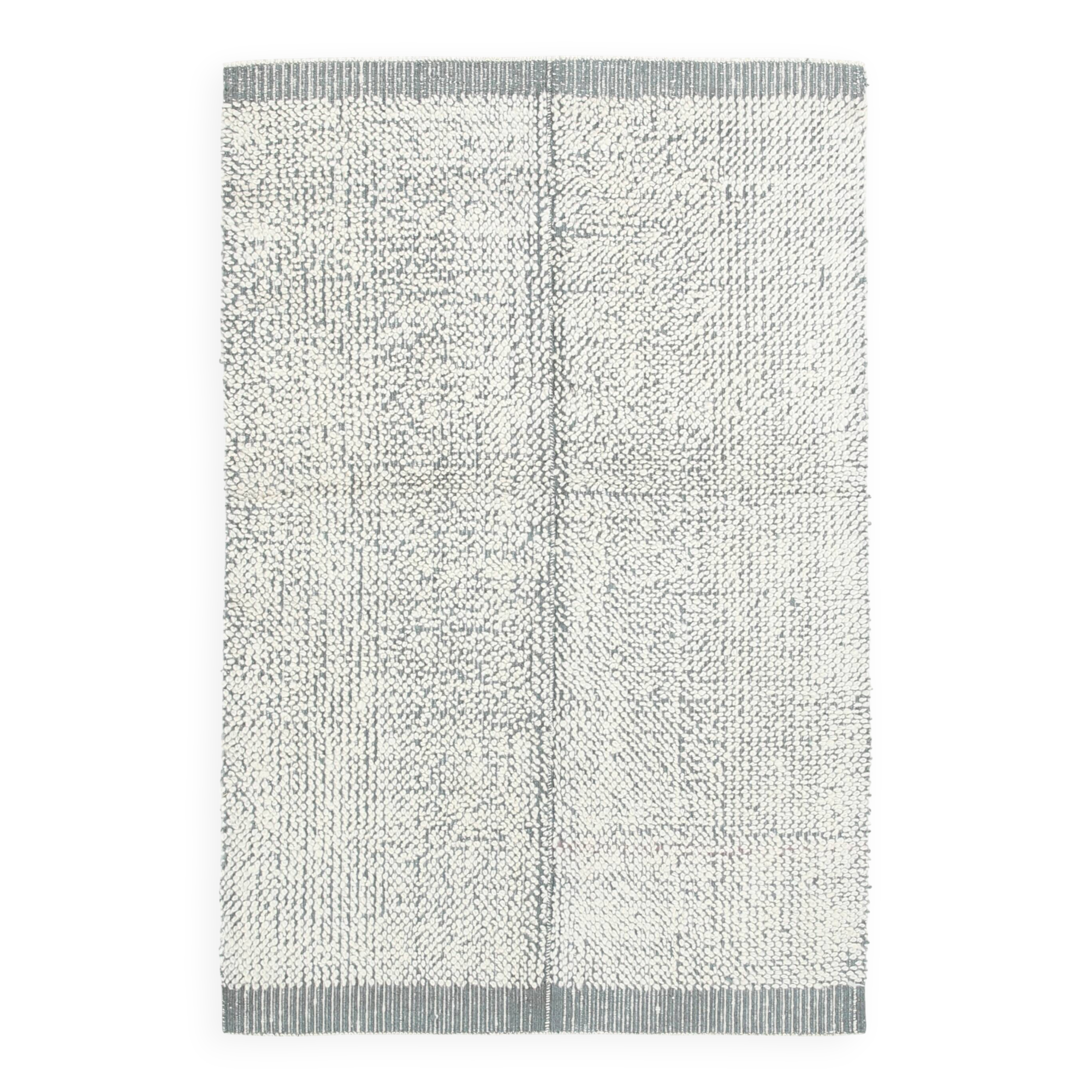 Turkish Gray Beige Contemporary Kilim Rug, 136x204Cm