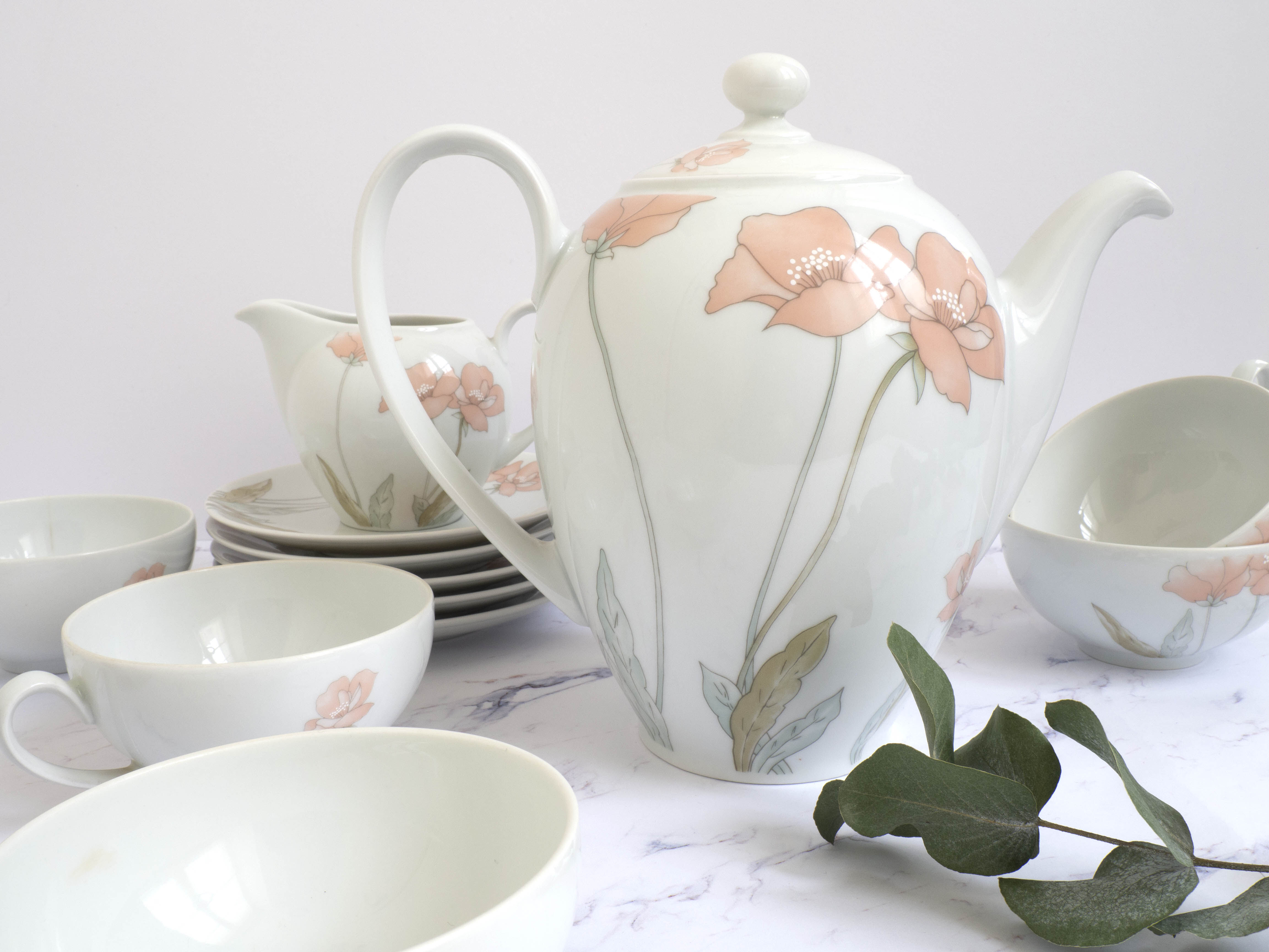 Service à café/thé vintage motif floral