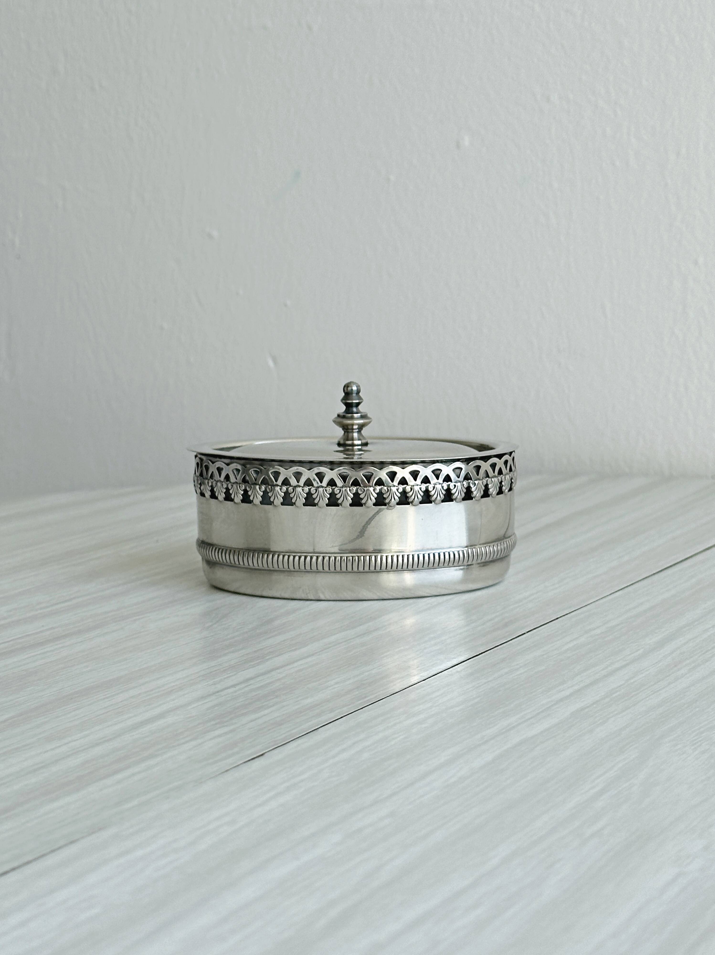 Vintage metal butter dish