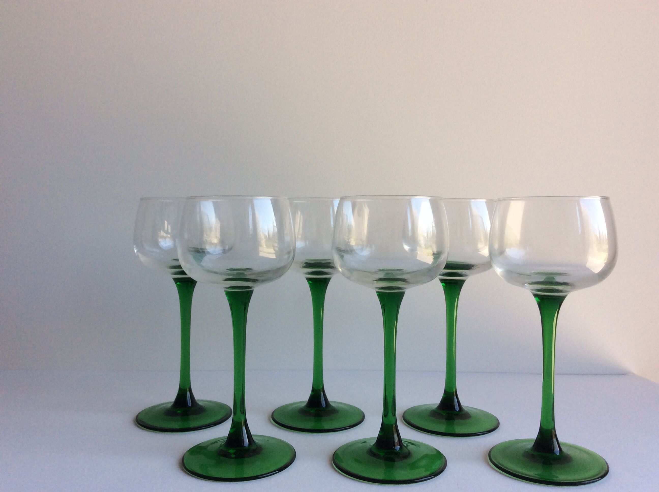 Alsatian type green wine glasses