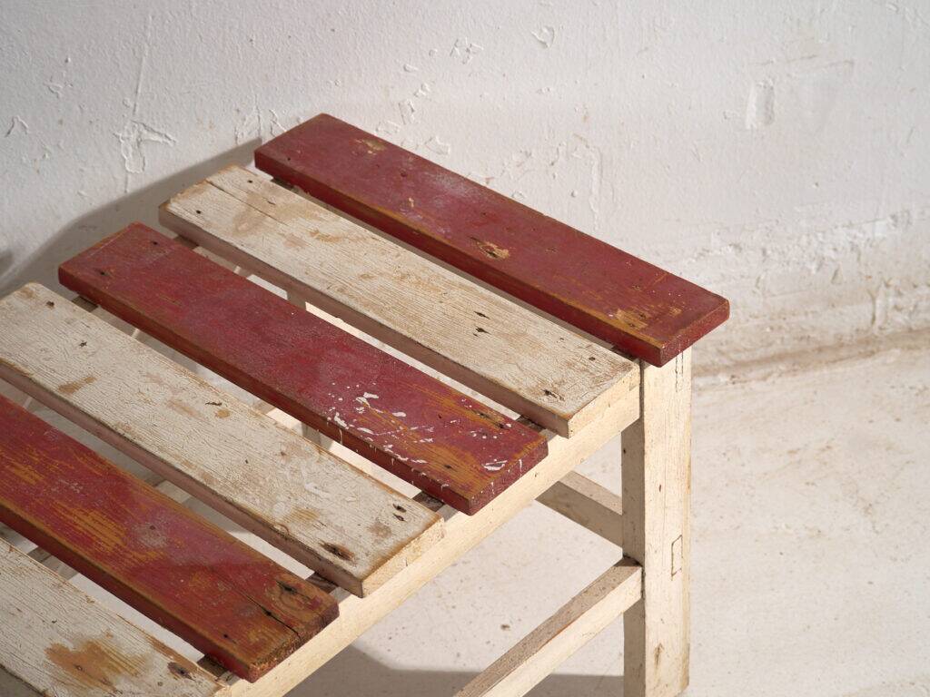Rustic low bench made of wood – Central Europe, around 1940